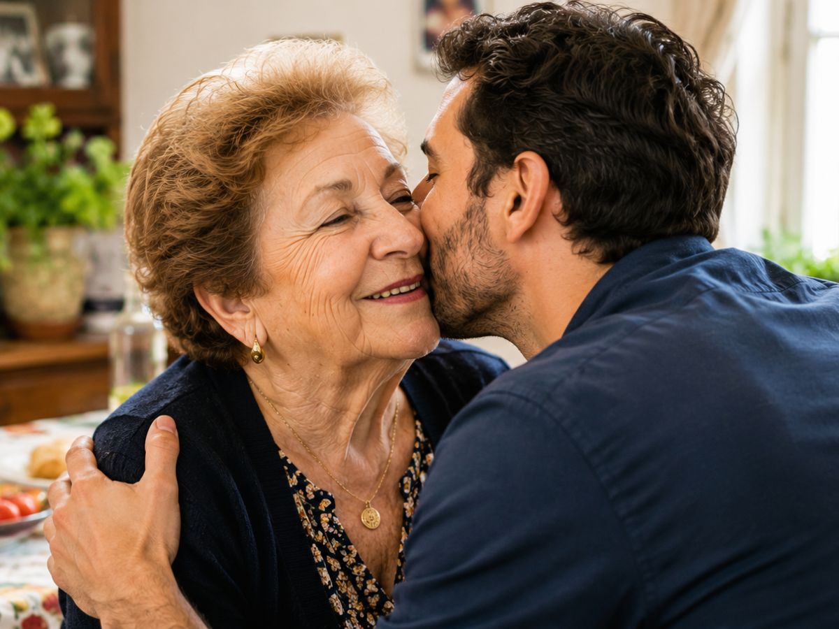 Italian double kiss - kiss on both cheeks