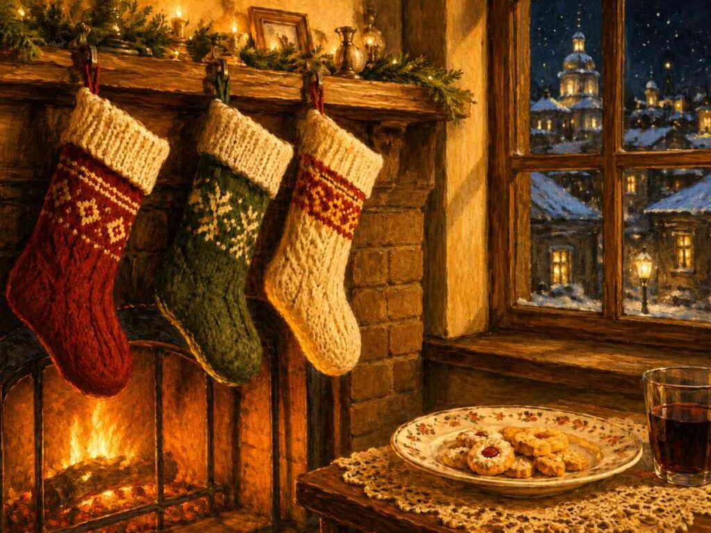 Hanging stockings for January 6th La Befana.