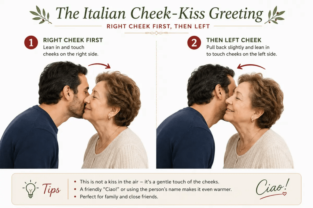 How to Italian double kiss - kiss on both cheeks